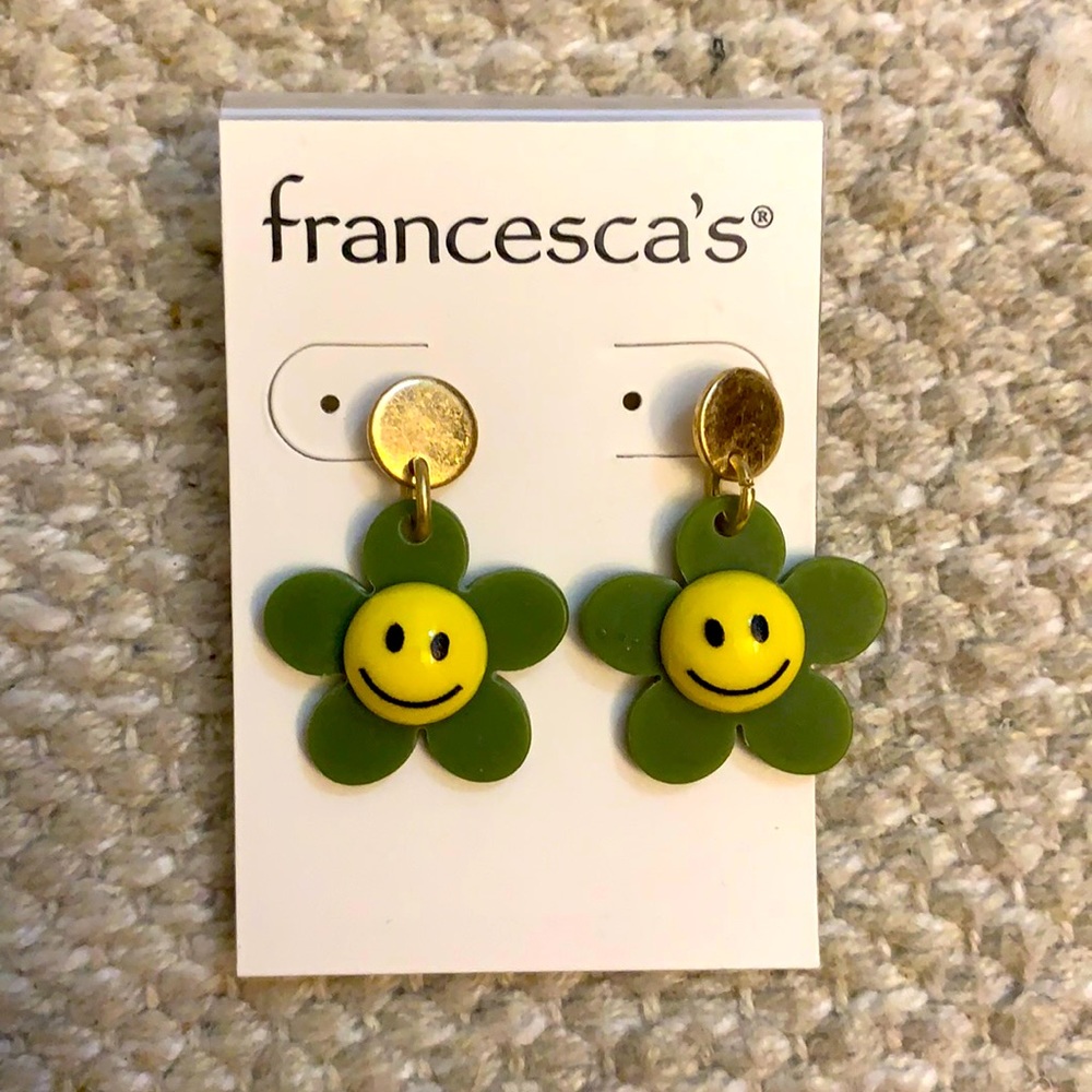 Francesca’s yellow+green flower earrings